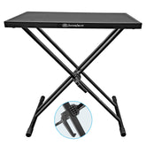 Portable DJ Table Stand with Double-X Braced Keyboard Stand